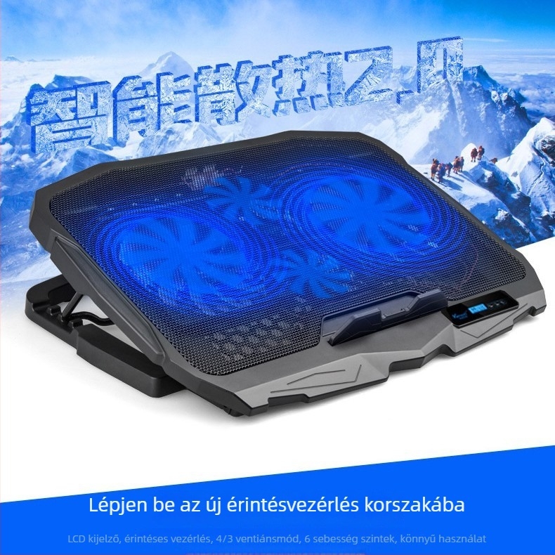 Notebook hűtő ventilátorral, N98 modell, műanyag, tömeg 0,6 kg