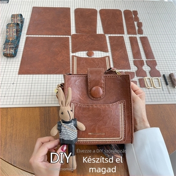 PU-ból készült crossbody bucket táska, mágneszár, függőleges négyszögletes forma, háromdimenziós dizájn