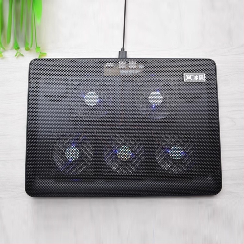 Laptop hűtő radiátor V5, 5 ventilátor, fém háló, 0,6 kg, kompatibil notebookokkal/ ultrabookokkal/ PlayBook