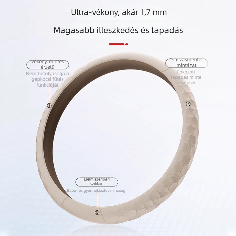 Szilikon kormánykerék-huzat, minimalist stílus, egész éves használat, Wisdom járművekhez, speciális autós szerelés