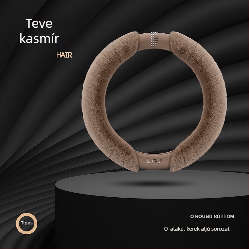 Old Pad Home kormányvédő mink plüssből, gyémántokkal díszítve, 38 cm, universal méret