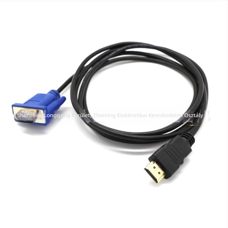 HDMI–VGA adapter kábel – kétirányú HDMI↔VGA konverzió, modell HDMI TO VGA, acélmag rézbevonatú