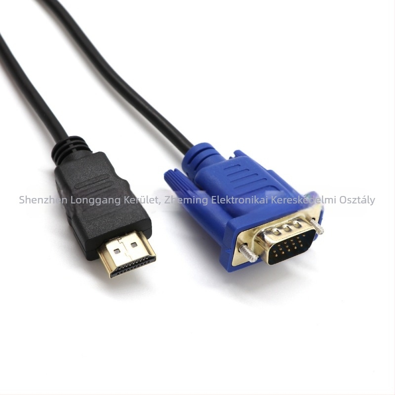 HDMI–VGA adapter kábel – kétirányú HDMI↔VGA konverzió, modell HDMI TO VGA, acélmag rézbevonatú