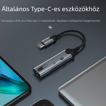 HCINOO MH340 Type-C Digitális audió adapter beépített hangkártyával és 3,5 mm-es fejhallgató csatlakozóval iPhone 15-höz