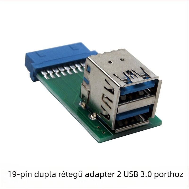 Asztali USB 3.0 adapterkártya, 2 portos, 19-pin USB 3.0-hoz, rézmagú