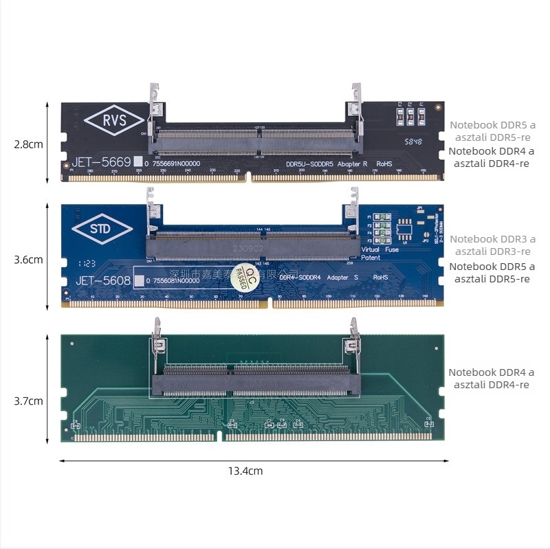 DDR3 Memória modul adapterkár notebookból asztali DDR interfészhez - Modell MCA3617 - OEM
