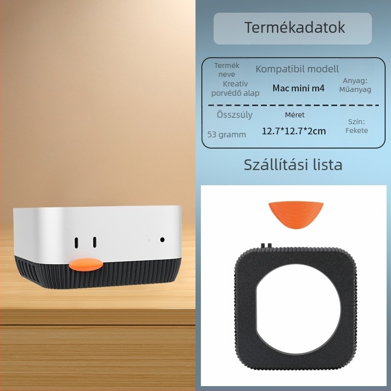 Mac mini M4 állvány alap, asztali tartó, hőelvezető keret, modell 001, Strange leaves