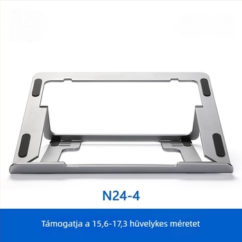 Összecsukható alumínium laptop-támasz N24 – állítható, levegőhűtés, 100W-ig