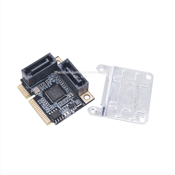 Mini PCIe adapterkártya 2-portos SATA 3.0-hoz, M.2 Key A+E interfész, SATA 7-pines csatlakozó, 6Gb/s
