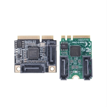 Mini PCIe adapterkártya 2-portos SATA 3.0-hoz, M.2 Key A+E interfész, SATA 7-pines csatlakozó, 6Gb/s