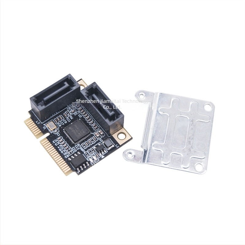 Mini PCIe adapterkártya 2-portos SATA 3.0-hoz, M.2 Key A+E interfész, SATA 7-pines csatlakozó, 6Gb/s