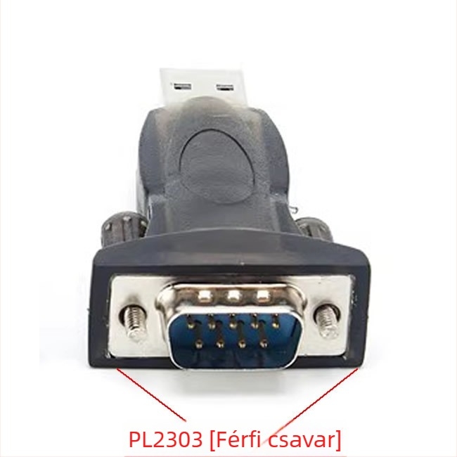USB-RS232 adapterkábel CH340/PL2303, DB9 csatlakozó, réz magú vezeték