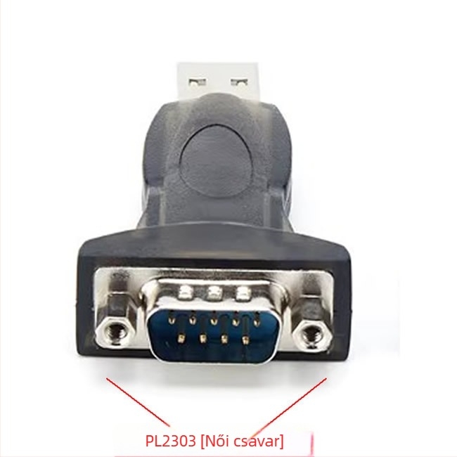 USB-RS232 adapterkábel CH340/PL2303, DB9 csatlakozó, réz magú vezeték