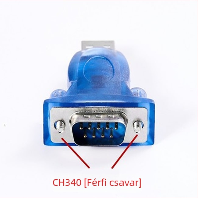 USB-RS232 adapterkábel CH340/PL2303, DB9 csatlakozó, réz magú vezeték