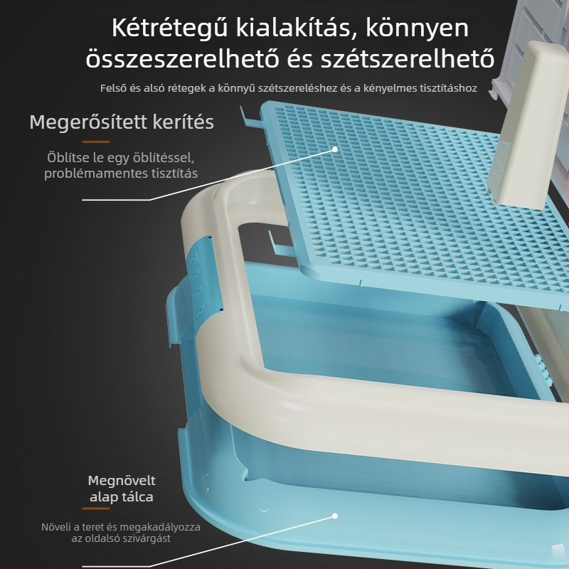 Hálós tálcás kutyatoalett közepes és nagytestű kutyáknak