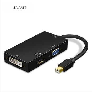 Mini DisplayPort HDMI, VGA és DVI 3-in-1 adapterkábel, 0,2 m, rézmaggal