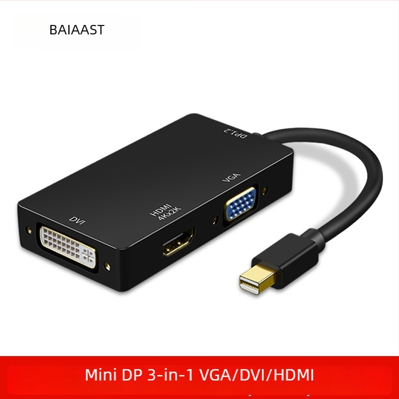 Mini DisplayPort HDMI, VGA és DVI 3-in-1 adapterkábel, 0,2 m, rézmaggal