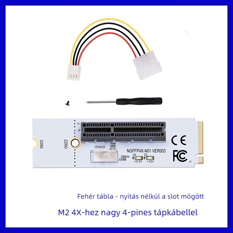LUOJING Ngffp4x-n02 M.2 Key M PCIe NVMe adapter LED-es NGFF 4x jel