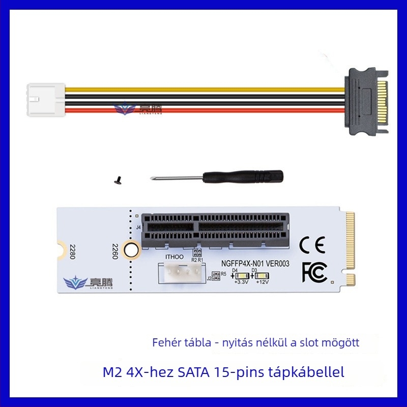 LUOJING Ngffp4x-n02 M.2 Key M PCIe NVMe adapter LED-es NGFF 4x jel