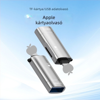 Type-C OTG kettős funkciós adapter USB flash meghajtóval és microSD olvasóval Apple készülékekhez