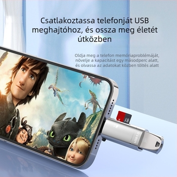 Type-C OTG kettős funkciós adapter USB flash meghajtóval és microSD olvasóval Apple készülékekhez