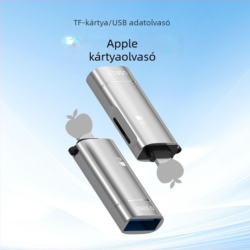 Type-C OTG kettős funkciós adapter USB flash meghajtóval és microSD olvasóval Apple készülékekhez