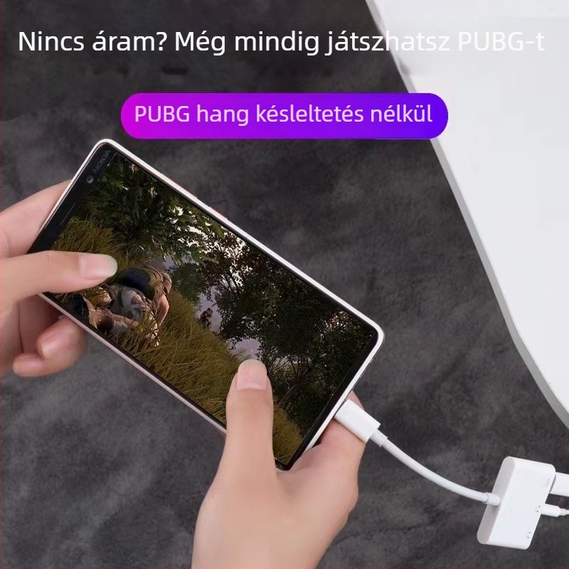 Duál Type-C 3-in-1 adapter 3,5 mm audio kimenettel és PD60W gyors töltéssel HWY-133