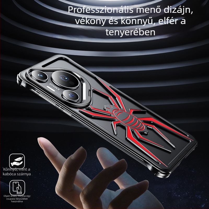Huawei P70 Pro objektív tartó, Spider Shell fém keretű telefontok, ütésálló