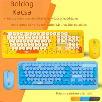 K68 vezeték nélküli billentyűzet és egér készlet, 1600 DPI, USB csatlakozás, Plug-and-Play, Multimédiás billentyűk, Ergonomikus, 1 éves garancia