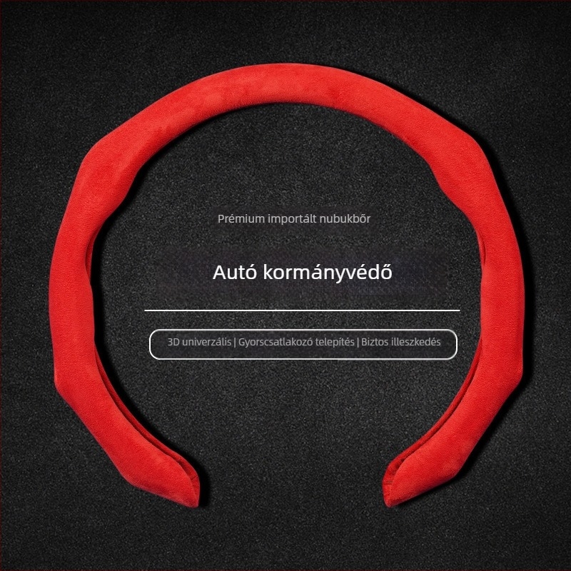 Kormánykerék borítás műbőr szuede textúrával, univerzális illeszkedés, egész éves használatra, csúszásmentes, kopásálló