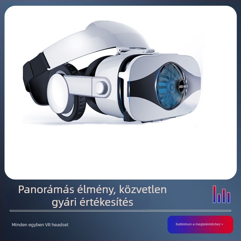 Ventilátoros VR szemüveg, 4D mindennel egyben fejre illeszkedő AR headset játékokhoz és videókhoz; fejre viselhető, gombos működés, kameramentes, akkumulátor nélküli