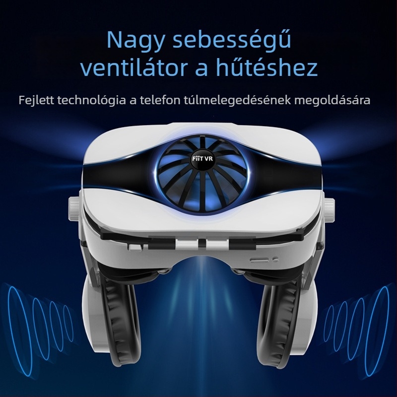Ventilátoros VR szemüveg, 4D mindennel egyben fejre illeszkedő AR headset játékokhoz és videókhoz; fejre viselhető, gombos működés, kameramentes, akkumulátor nélküli