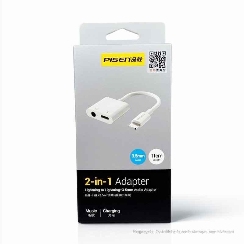 Pisen Type-C–ról 3,5 mm-es audio adapter kábel, USB-C fejhallgató konverter Type-C eszközökhöz