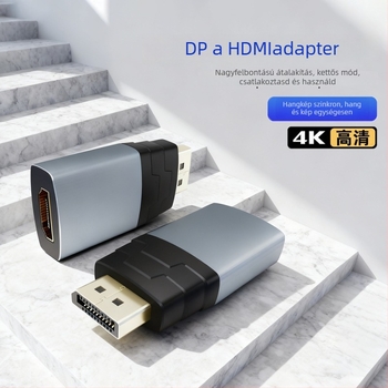 DP–HDMI adapter, alumínium ötvözet, 4K konverter, DP interfész, magas minőségű chip