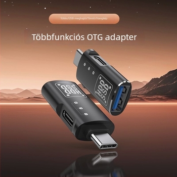 2 az1-ben USB-C OTG adapter USB-A porttal adatátvitelhez és töltéshez, támogatja a külső merevlemezt, billentyűzetet és egeret mobiltelefonokhoz