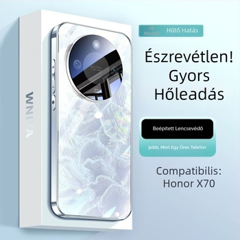 Honor X70 telefon tok - teljes körű ütésvédelmet nyújtó, edzett üveg, Aurora minta