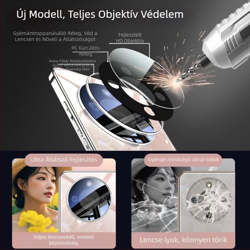 Honor X70 telefon tok - teljes körű ütésvédelmet nyújtó, edzett üveg, Aurora minta