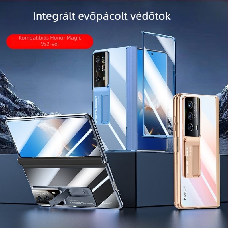 Honor Magic VS2 telefon tok, PC anyag, elektroplakolás, ütésálló, hőelvezetés, leesés elleni védelem, központi tengely zsanér