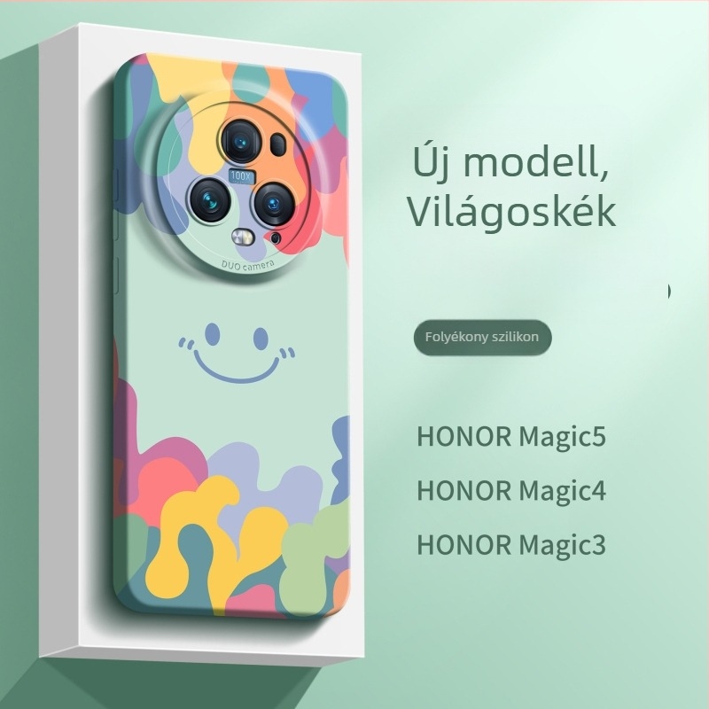 Új mosolygós dizájnú prémium minimalist telefonvédő Honor Magic5 4Pro-hoz, teljes védelem, ütésálló, kreatív