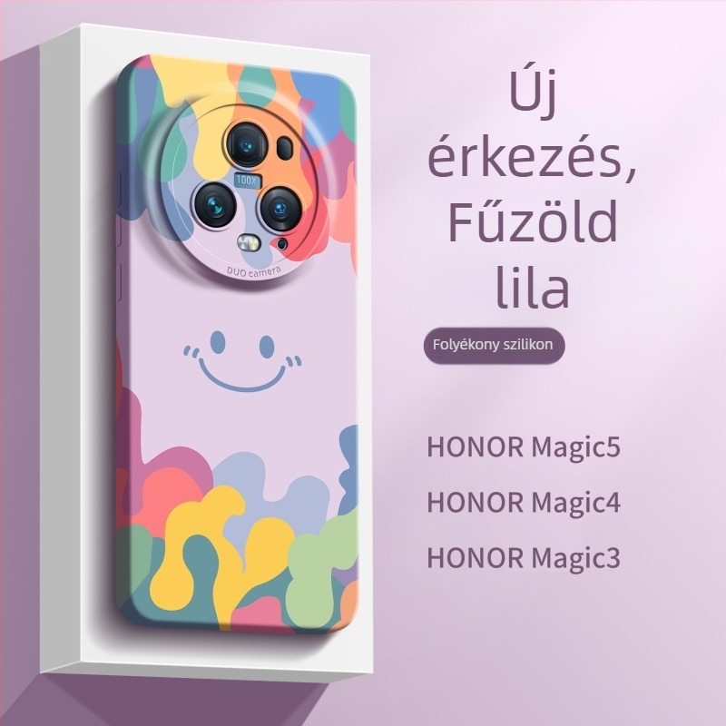 Új mosolygós dizájnú prémium minimalist telefonvédő Honor Magic5 4Pro-hoz, teljes védelem, ütésálló, kreatív