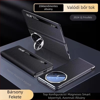 Honor Magic V3 bőrtok lencsetartóval, védő a hajtogatható kijelzőhöz, ütésálló