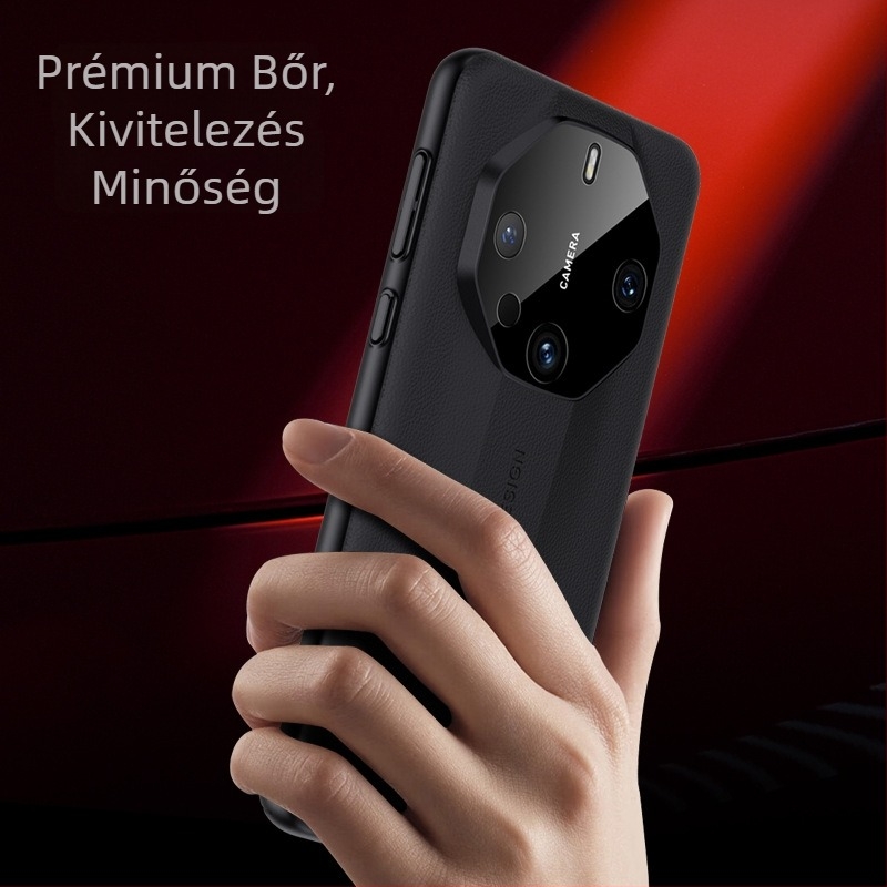 Huawei Mate60 RS bőrtok - teljes készlet, kézzel készített, sima bőr, hőelvezetés, leesés elleni védelem, ujjonlenyomat-mentes