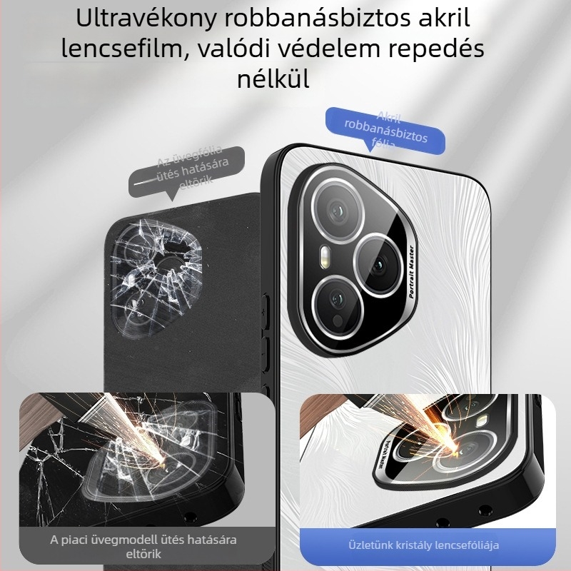 Honor 500 és Honor Magic 8 telefonvédő tok lencsevédő fóliával, csillag-szárny minta, teljes védelem, ütésálló