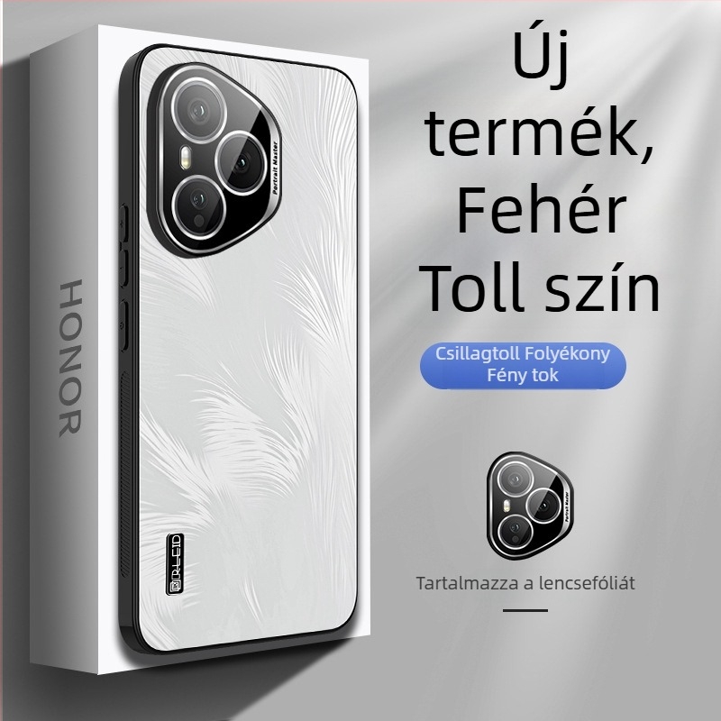 Honor 500 és Honor Magic 8 telefonvédő tok lencsevédő fóliával, csillag-szárny minta, teljes védelem, ütésálló