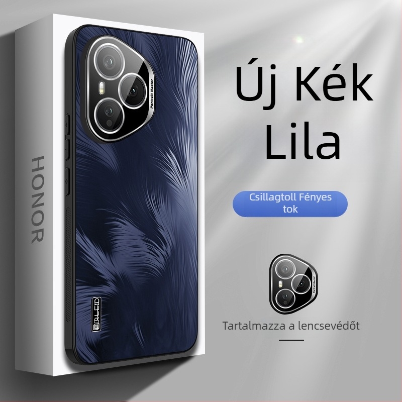 Honor 500 és Honor Magic 8 telefonvédő tok lencsevédő fóliával, csillag-szárny minta, teljes védelem, ütésálló