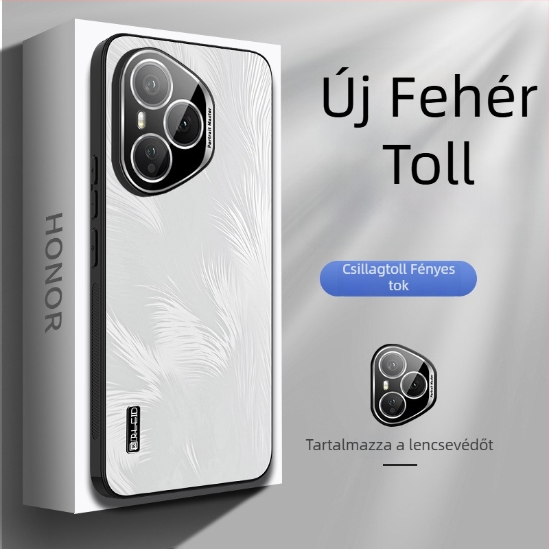 Honor 500 és Honor Magic 8 telefonvédő tok lencsevédő fóliával, csillag-szárny minta, teljes védelem, ütésálló
