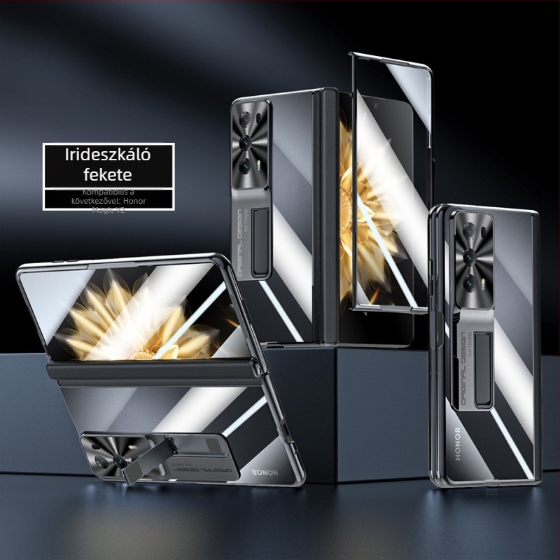 Honor MagicV2 átlátszó elektroplatinált védőtok, teljes lefedettség, középső tengelyes zsanérvédelmi megoldással