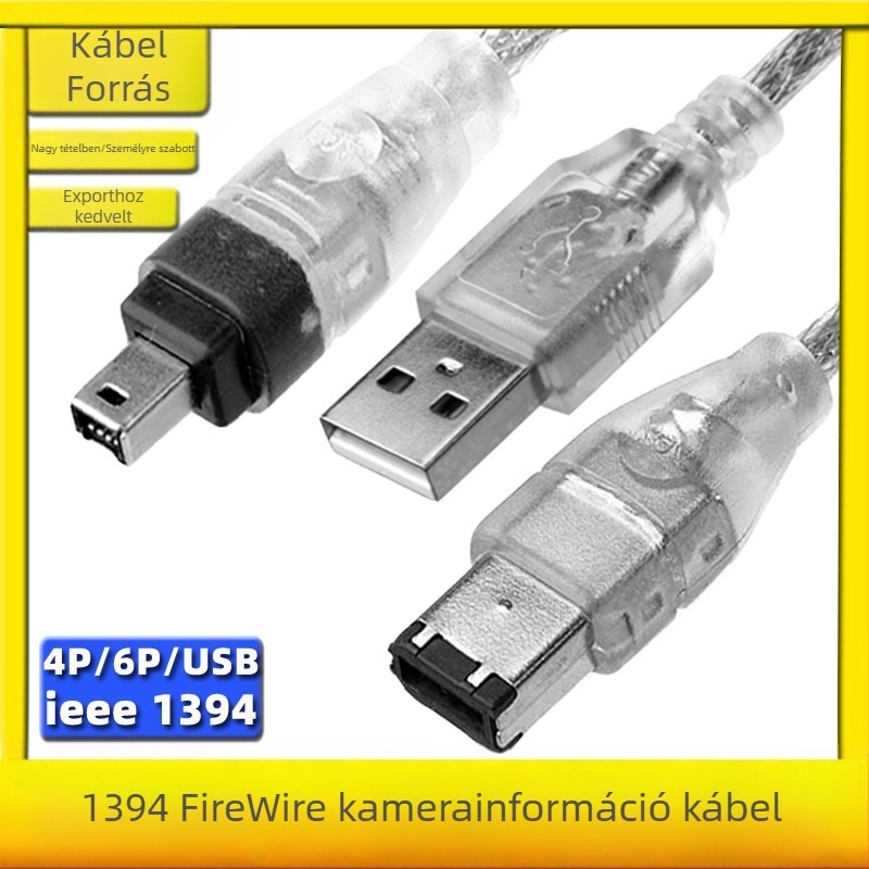 USB-1394 adapterkábel (4-pontos FireWire) PC DV felvételéhez, 1,5 m, oxigénmentes réz