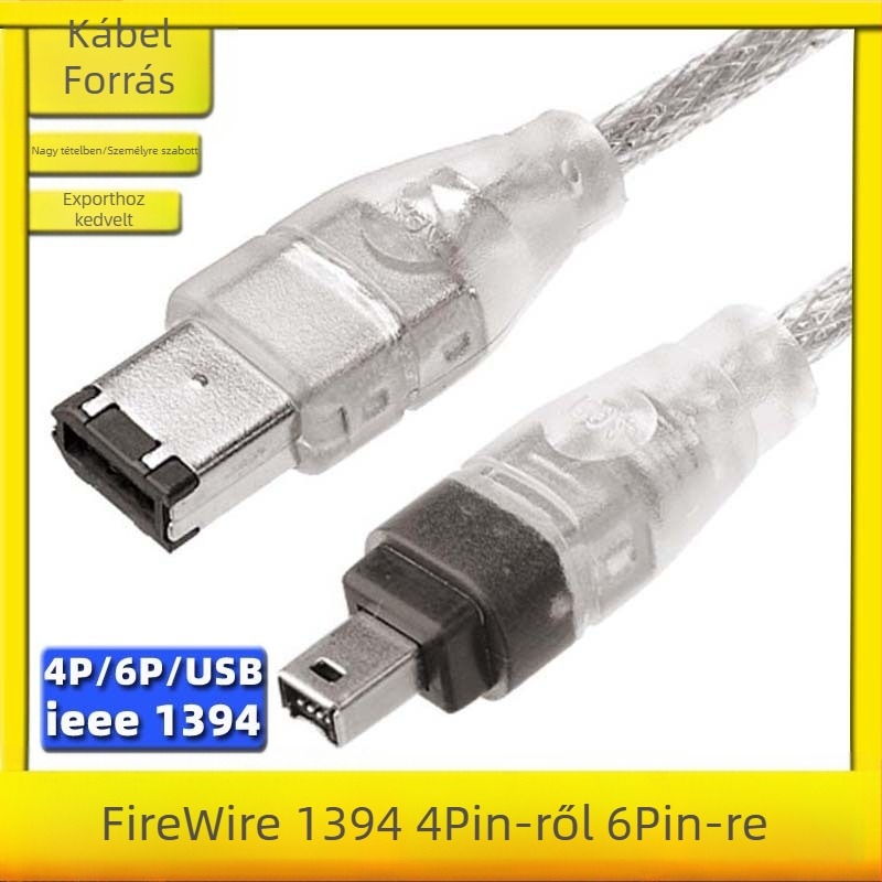 USB-1394 adapterkábel (4-pontos FireWire) PC DV felvételéhez, 1,5 m, oxigénmentes réz