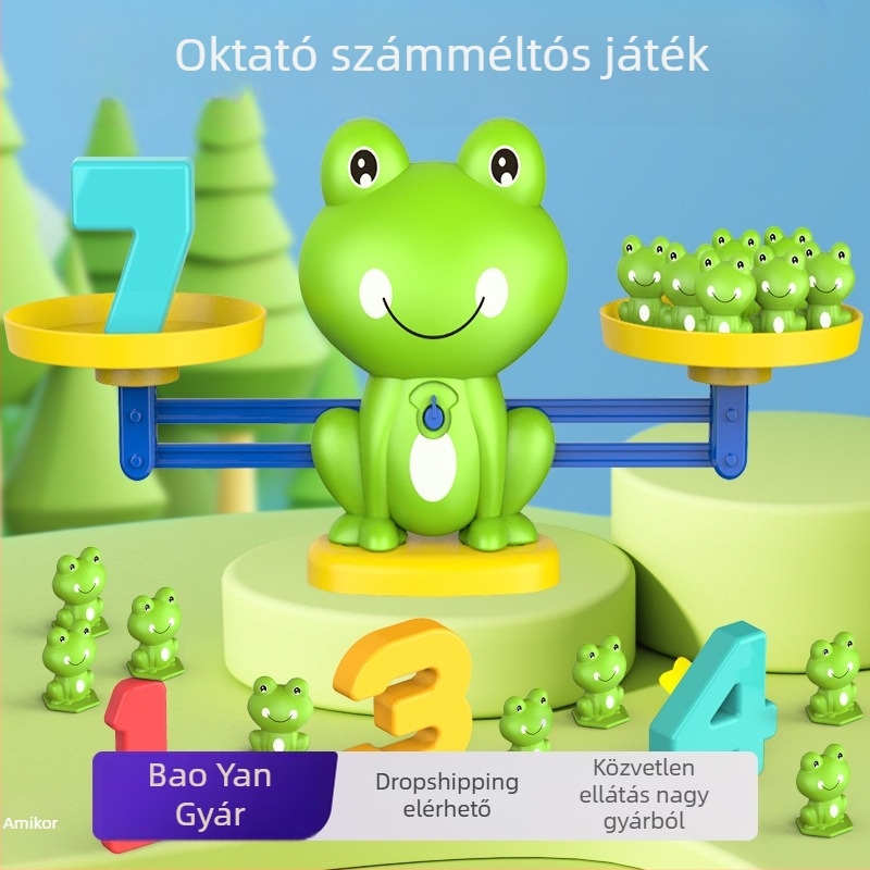Digitális béka egyensúlyozó oktató játék 4-6 éveseknek: logikai gondolkodás, szellemi fejlődés, DIY-barát, műanyag